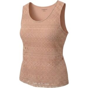 Croft & Barrow Pink Solid Lace Tank Top Sleeveless Scoop Neck XL Regular